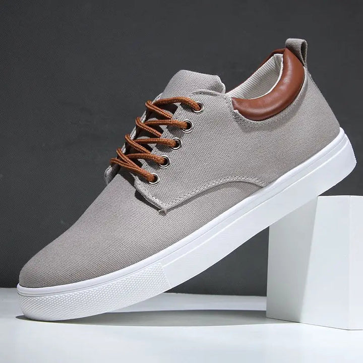 Men's Canvas and Leather Orthopedic Sneakers | All-Day Comfort Fit 0