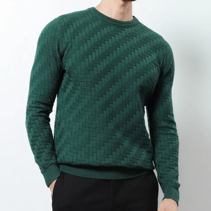 Men's Cashmere-Blend Crewneck Sweatshirt | Sleek Soft Touch Comfort 1