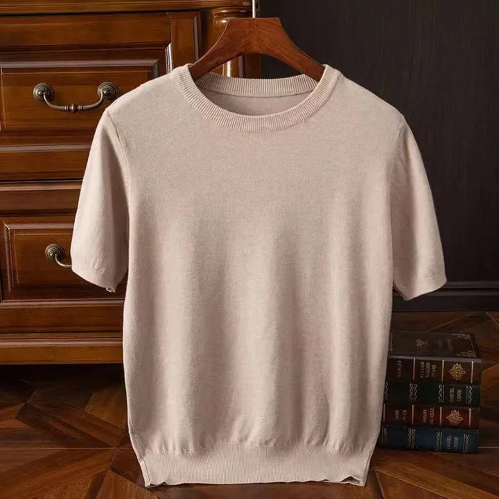 Men's Cashmere Wool Blend T-Shirt | Luxurious Lightweight Comfort 1