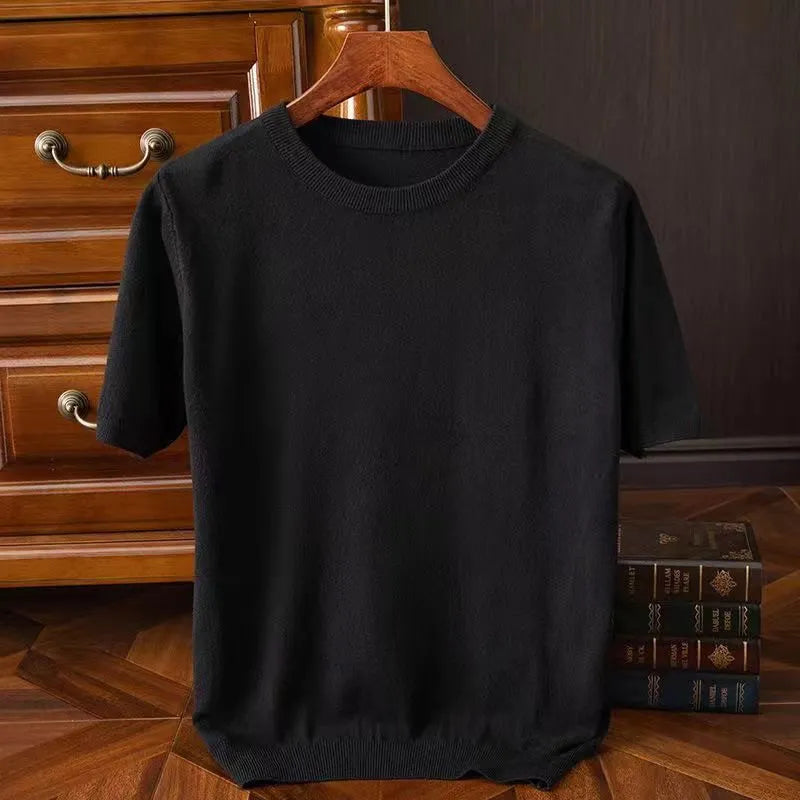 Men's Cashmere Wool Blend T-Shirt | Luxurious Lightweight Comfort 4