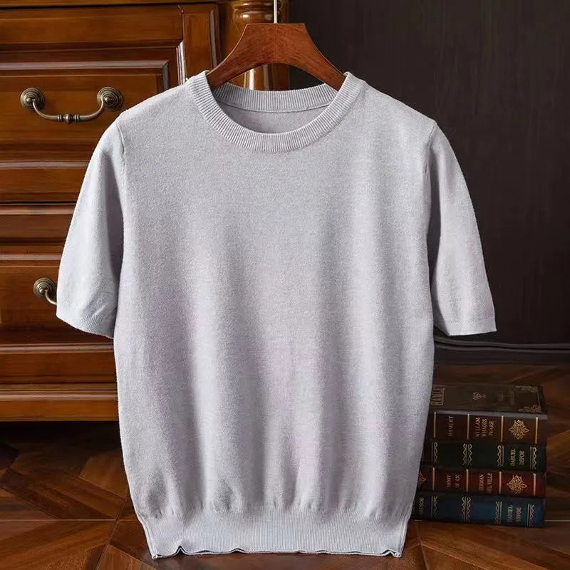 Men's Cashmere Wool Blend T-Shirt | Luxurious Lightweight Comfort 5