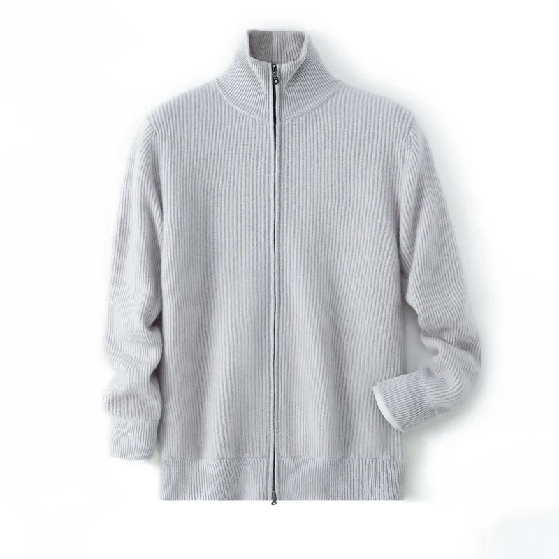 Men's Cashmere Zip Cardigan | Elevated Structured Warm Layer 1