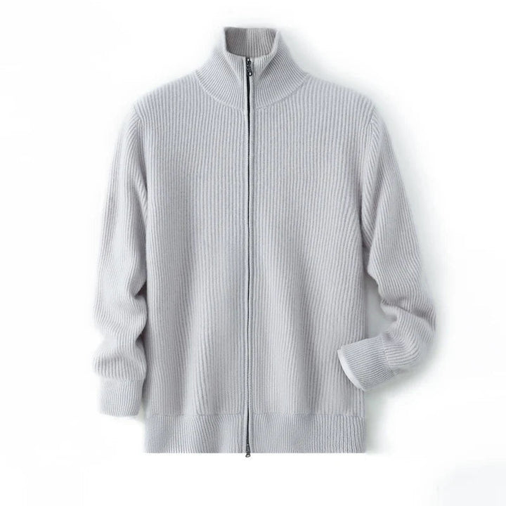 Men's Cashmere Zip Cardigan | Elevated Structured Warm Layer 1