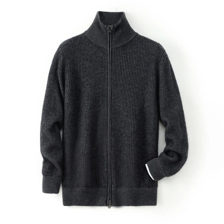 Men's Cashmere Zip Cardigan | Elevated Structured Warm Layer 2