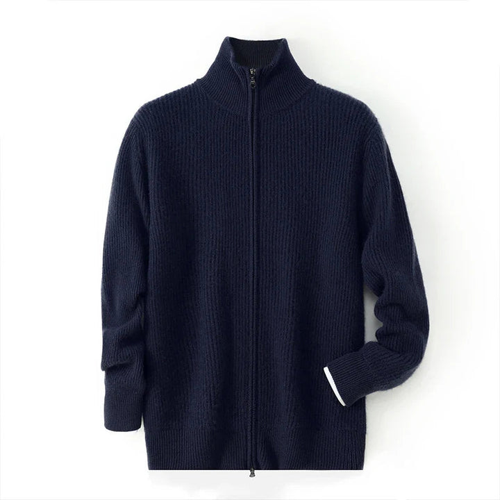 Men's Cashmere Zip Cardigan | Elevated Structured Warm Layer 3
