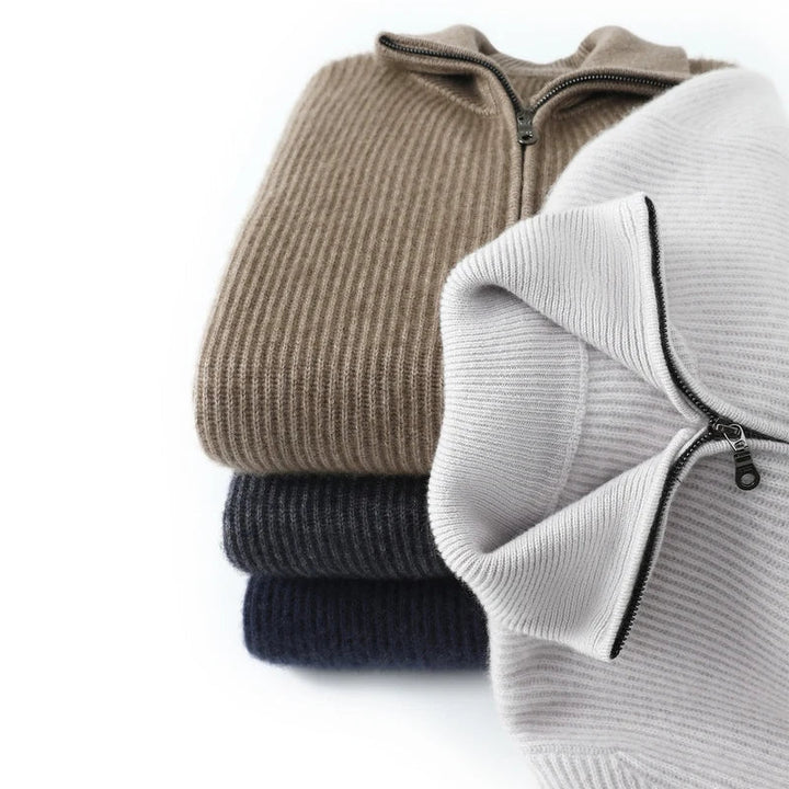 Men's Cashmere Zip Cardigan | Elevated Structured Warm Layer 4