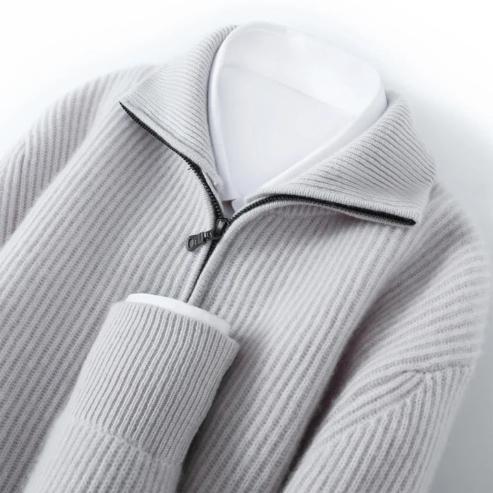 Men's Cashmere Zip Cardigan | Elevated Structured Warm Layer 7