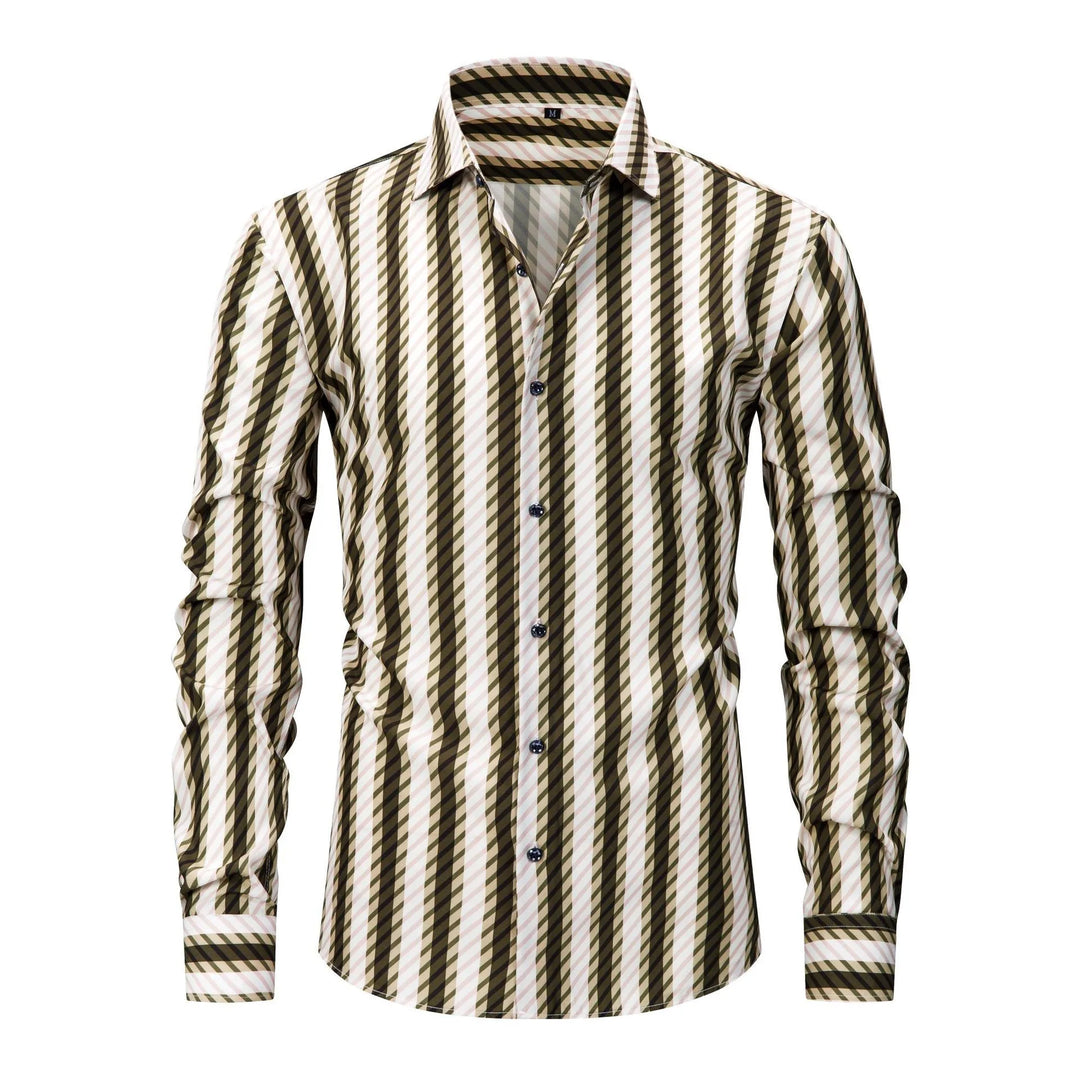 Men's Checked Long-Sleeved Shirt | Effortless Non-Iron Style for Spring and Autumn 11