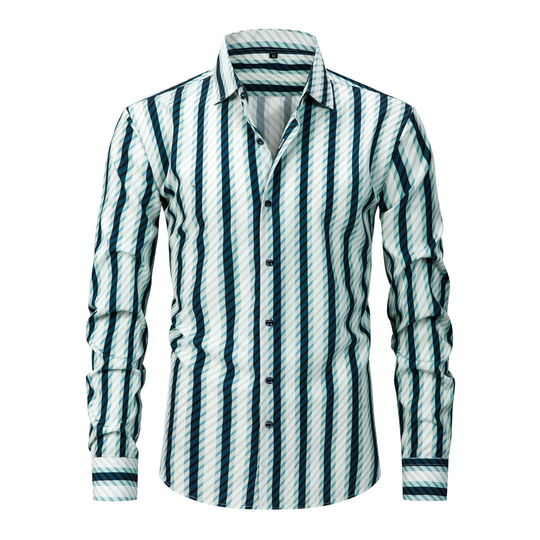 Men's Checked Long-Sleeved Shirt | Effortless Non-Iron Style for Spring and Autumn 2