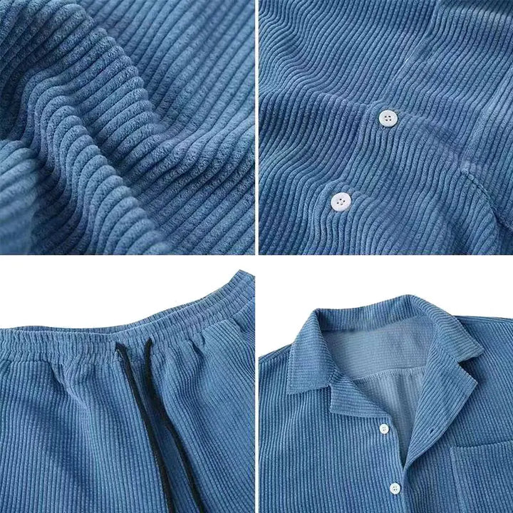 Men's Corduroy Tracksuit Set | Stylish Summer Casual Ensemble