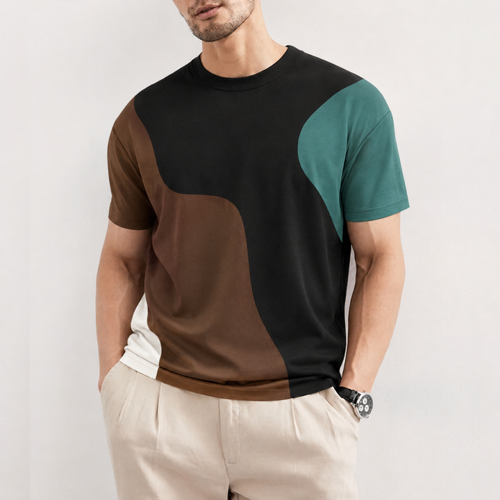 Men's Cotton-Blend Abstract T-Shirt | Bold Modern Everyday Essential 0