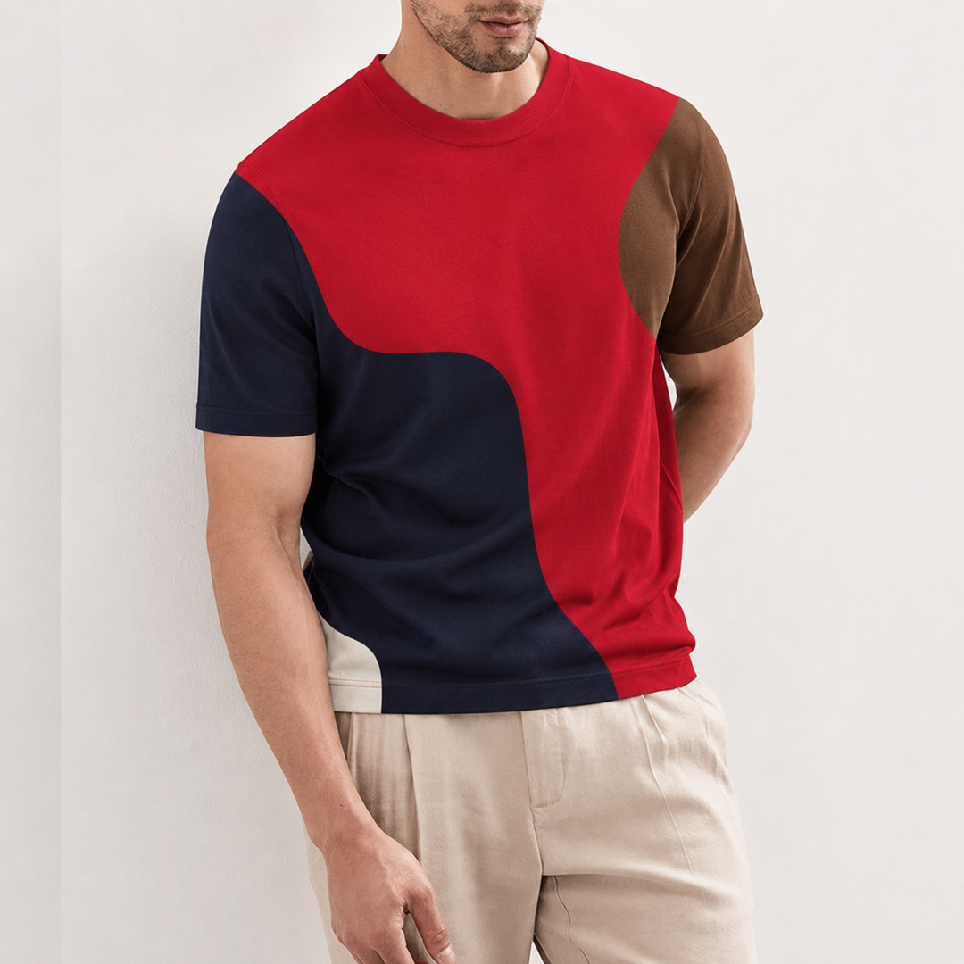Men's Cotton-Blend Abstract T-Shirt | Bold Modern Everyday Essential 2