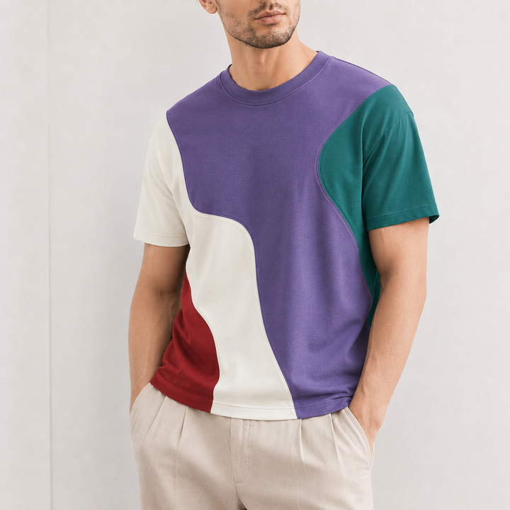 Men's Cotton-Blend Abstract T-Shirt | Bold Modern Everyday Essential 4