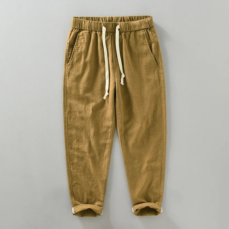 Men's cotton-linen blend joggers with lightweight comfort