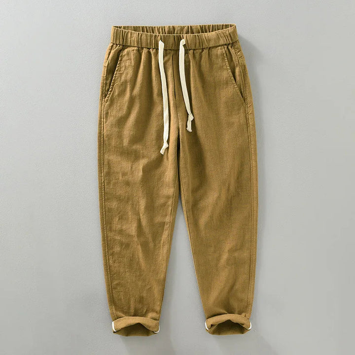Men's cotton-linen blend joggers with lightweight comfort