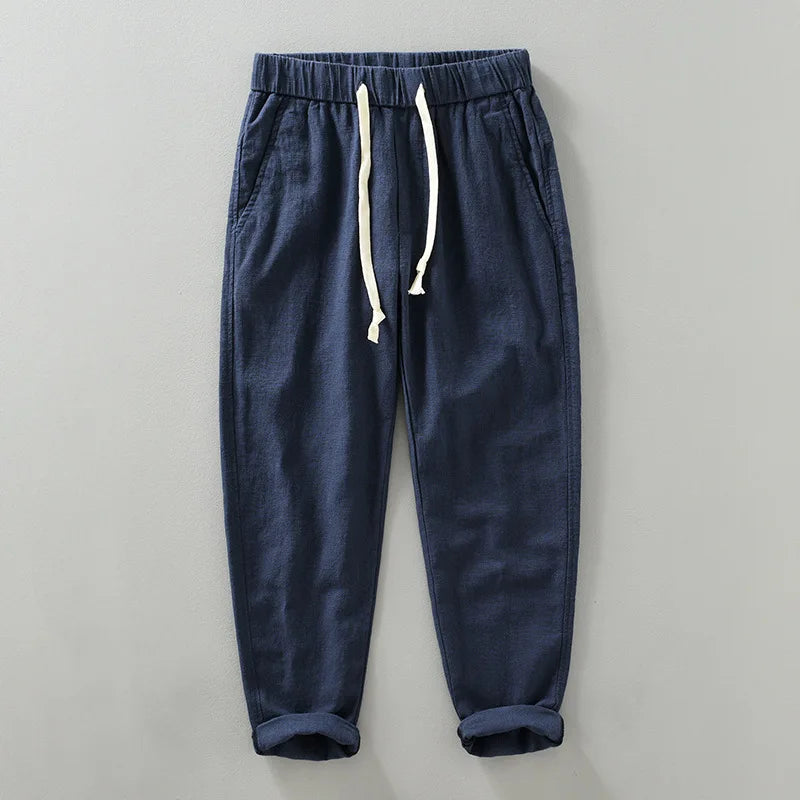 Men's Cotton-Linen Blend Joggers | Tailored Lightweight Comfort 2