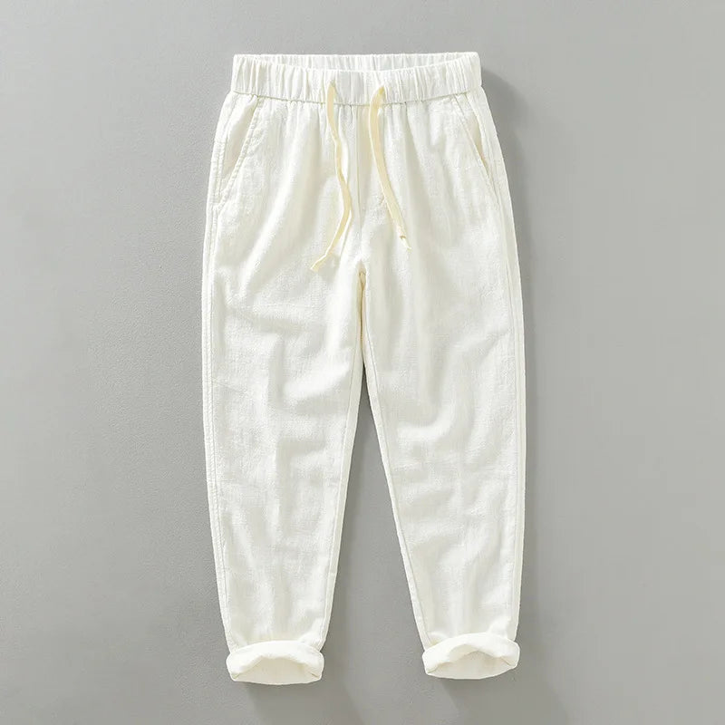 Men's Cotton-Linen Blend Joggers | Tailored Lightweight Comfort 3