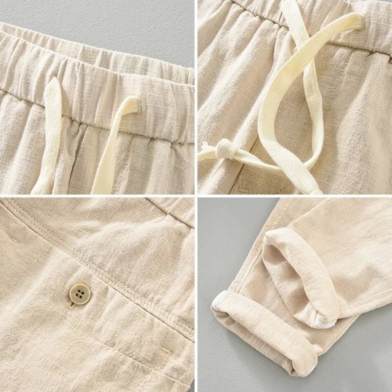 Men's Cotton-Linen Blend Joggers | Tailored Lightweight Comfort 4