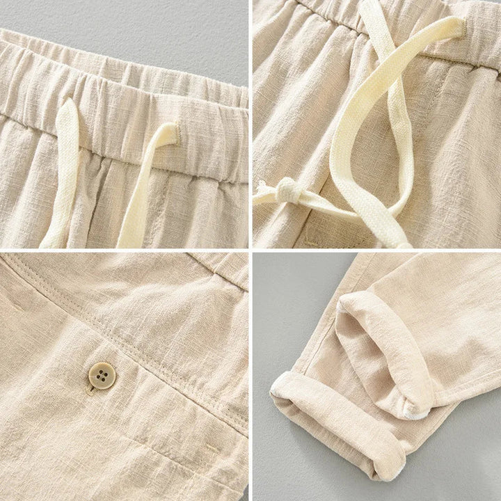 Men's Cotton-Linen Blend Joggers | Tailored Lightweight Comfort 4