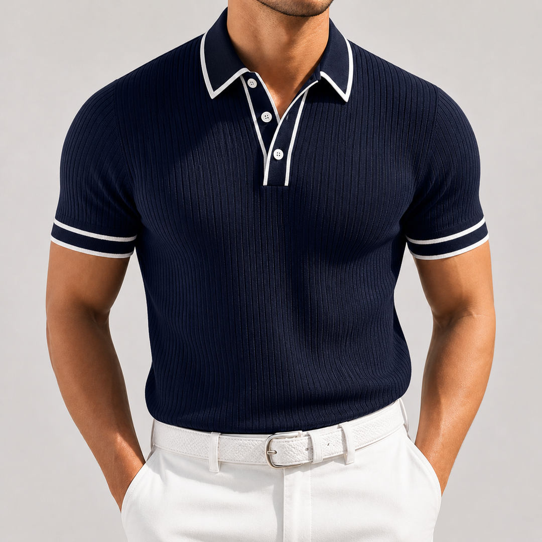 Men's Cotton Blend Button-Up Shirt | Refined Tailored Casual Style 0