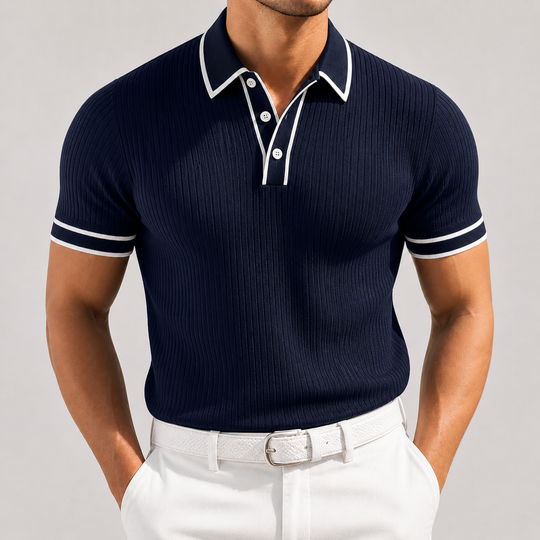 Men's Cotton Blend Button-Up Shirt | Refined Tailored Casual Style 0