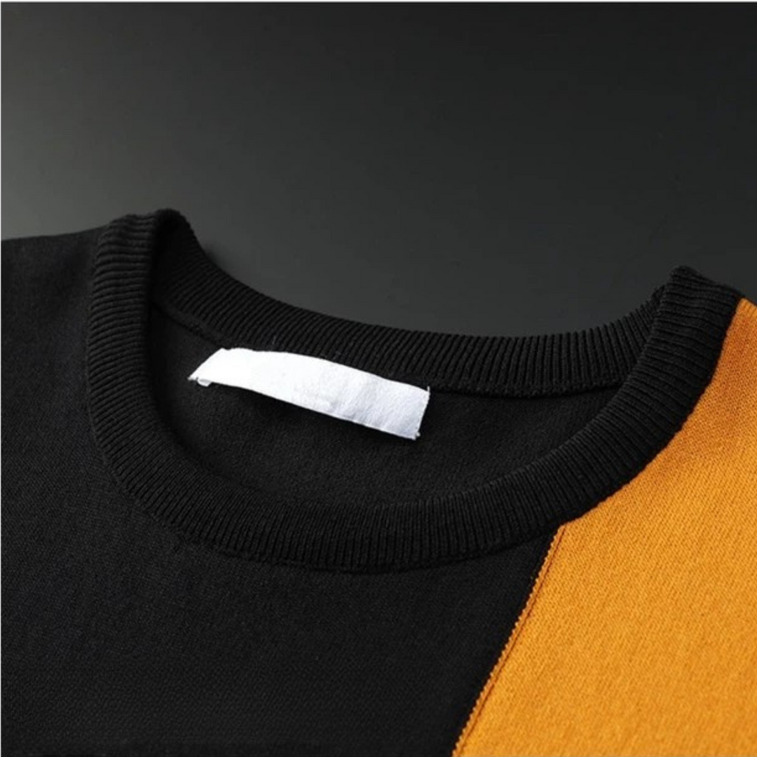 Men's Cotton Blend Color Block Shirt | Sculptural Tailored Design 1
