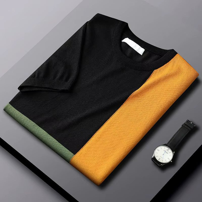 Men's Cotton Blend Color Block Shirt | Sculptural Tailored Design 3