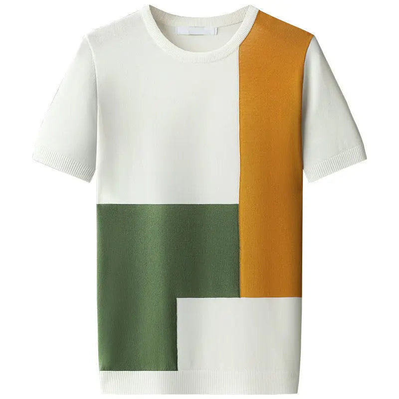 Men's Cotton Blend Color Block Shirt | Sculptural Tailored Design 6