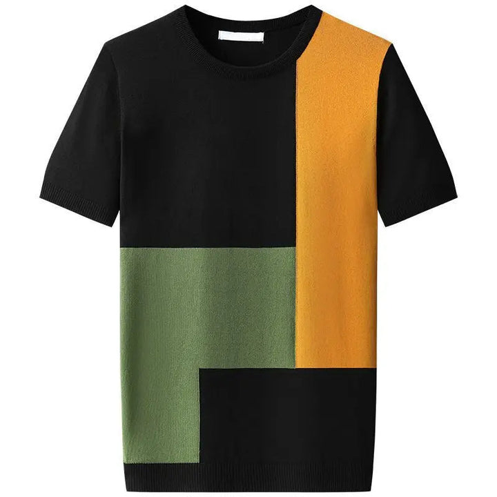 Men's Cotton Blend Color Block Shirt | Sculptural Tailored Design 7