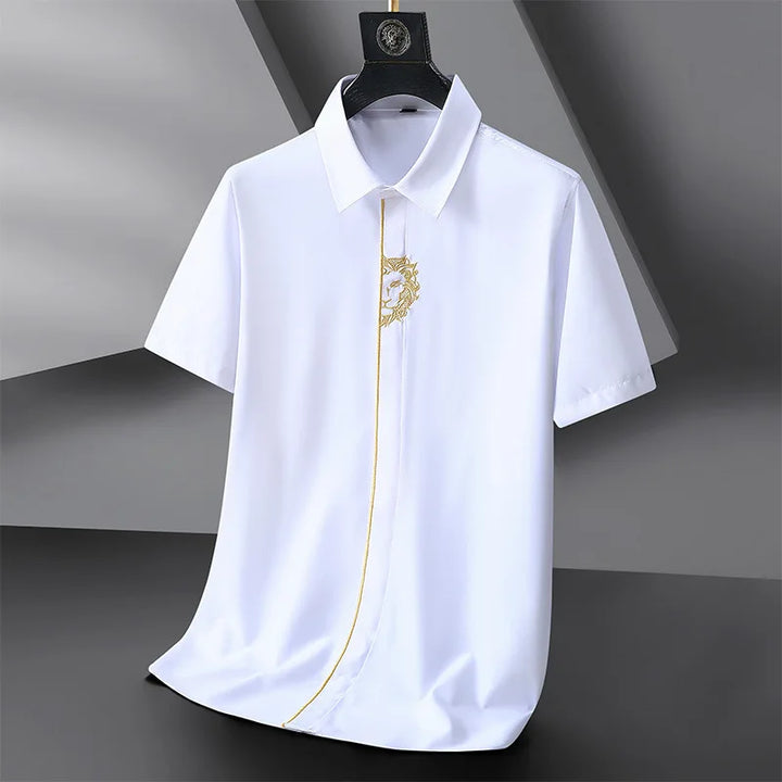Men's Cotton Blend Embroidered Shirt | Casual Oversized Summer Essential