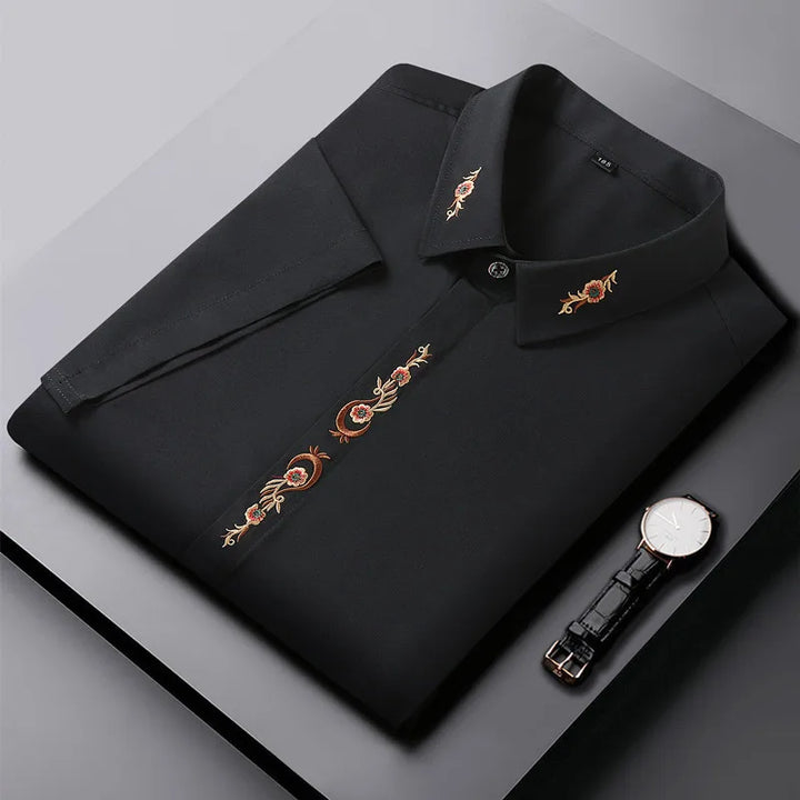 Men's Cotton Blend Embroidered Shirt | Casual Oversized Summer Essential