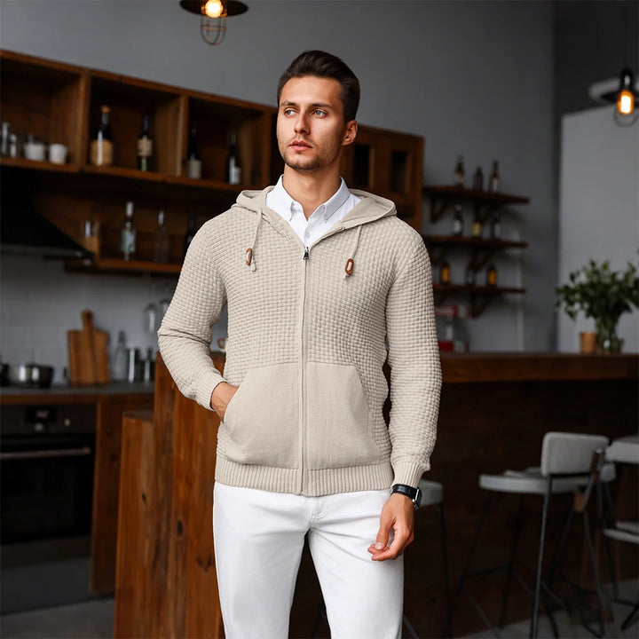 Men's Cotton Blend Hooded Sweatshirt | Lightweight Breathable Spring Layer