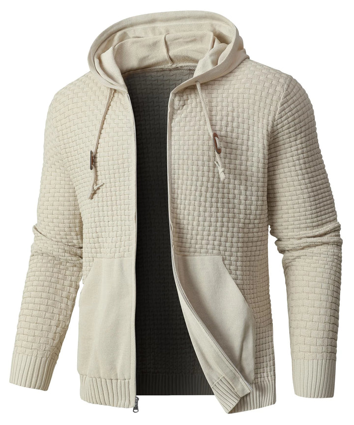 Men's cotton blend hooded sweatshirt with lightweight spring layer
