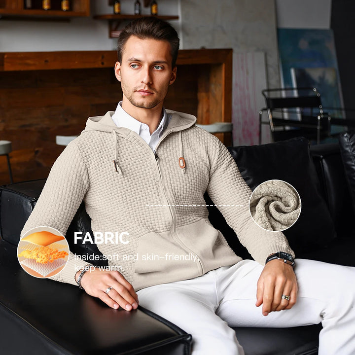 Men's Cotton Blend Hooded Sweatshirt | Lightweight Breathable Spring Layer