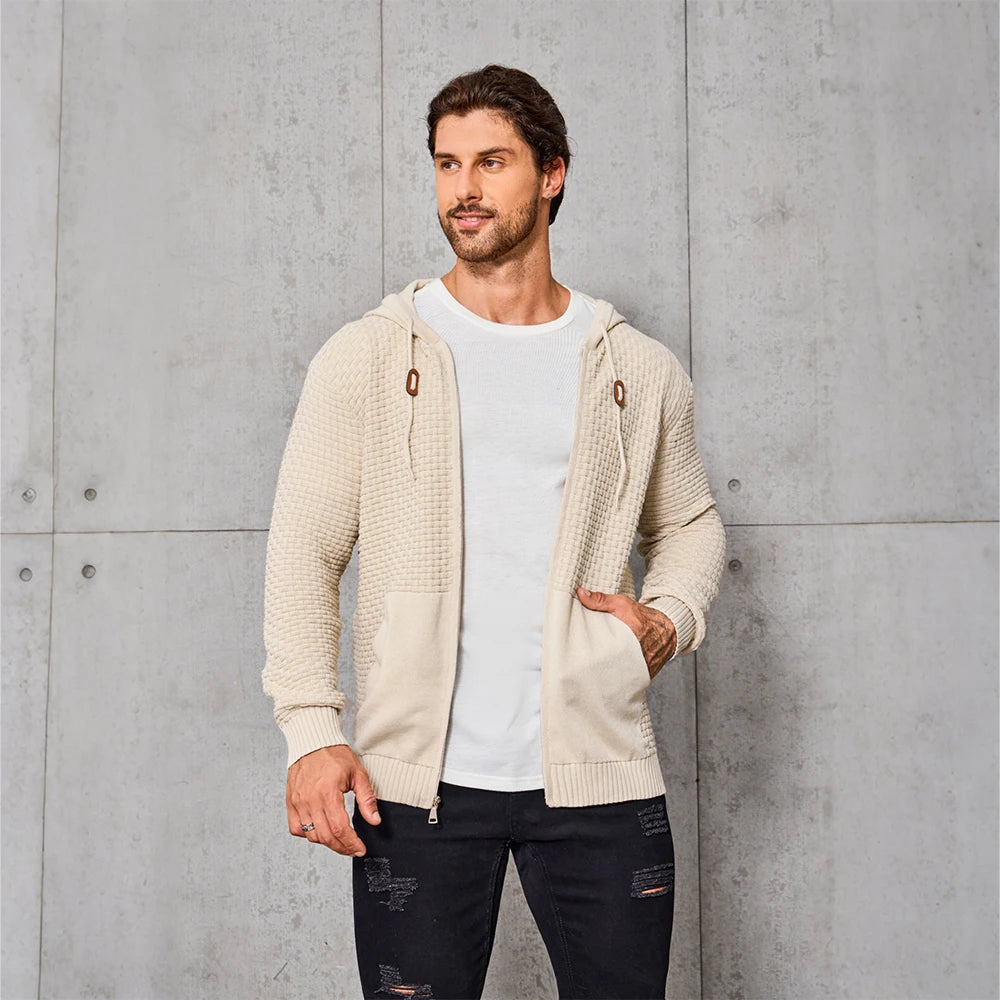 Men's Cotton Blend Hooded Sweatshirt | Lightweight Breathable Spring Layer