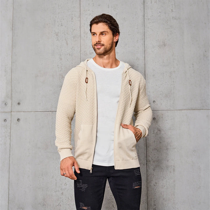 Men's Cotton Blend Hooded Sweatshirt | Lightweight Breathable Spring Layer