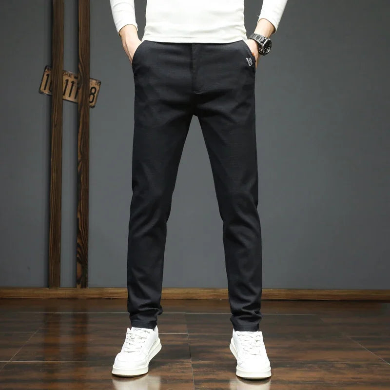 Men's Cotton Blend Khaki Pants | Stylish Slim Fit for Autumn-Winter 4