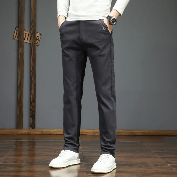 Men's Cotton Blend Khaki Pants | Stylish Slim Fit for Autumn-Winter 6