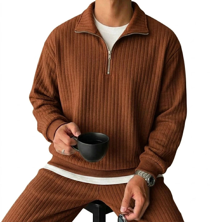 Men's Cotton Blend Quarter Zip Sweatshirt | Stylish Modern Layering Essential 7