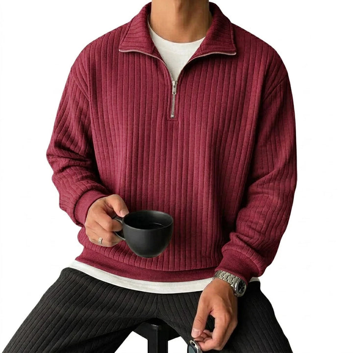 Men's Cotton Blend Quarter Zip Sweatshirt | Stylish Modern Layering Essential 8