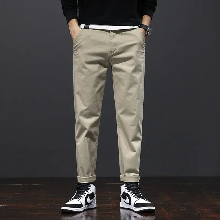 Men's Cotton Chino Pants | Breathable Loose Fit Design | Refined Everyday Essential 1