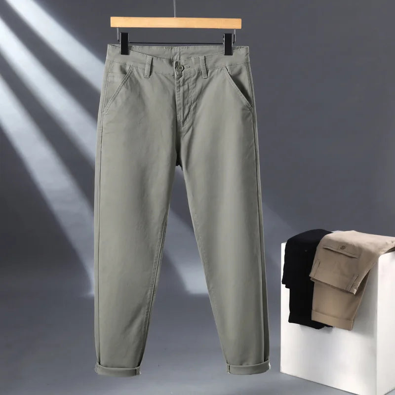 Men's Cotton Chino Pants | Breathable Loose Fit Design | Refined Everyday Essential 3