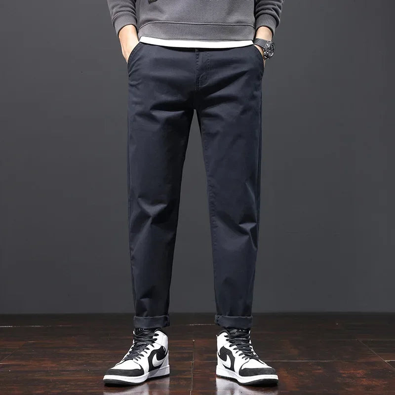 Men's Cotton Chino Pants | Breathable Loose Fit Design | Refined Everyday Essential 6
