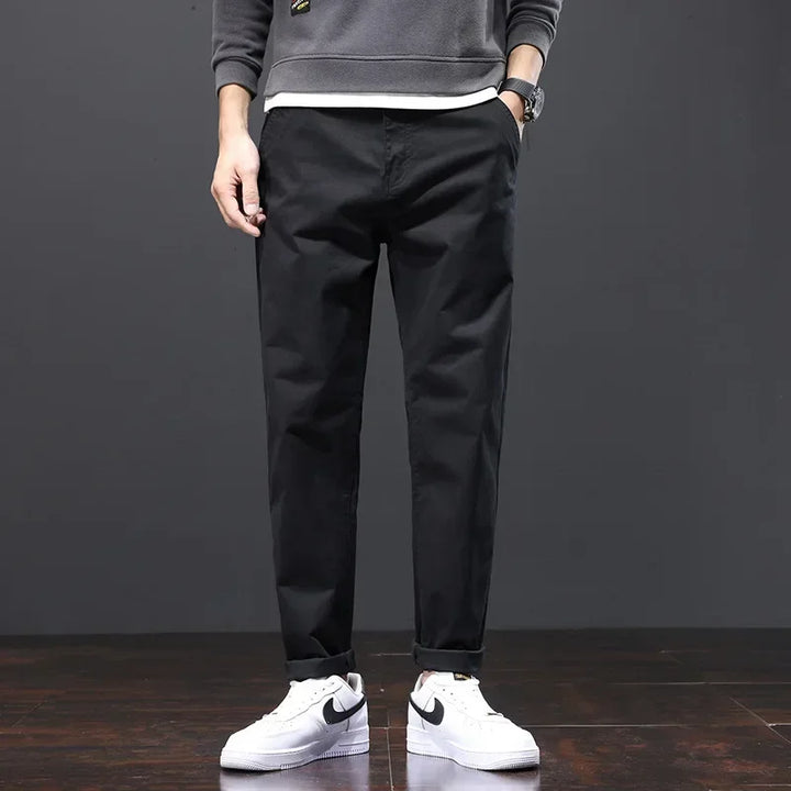 Men's Cotton Chino Pants | Breathable Loose Fit Design | Refined Everyday Essential 7