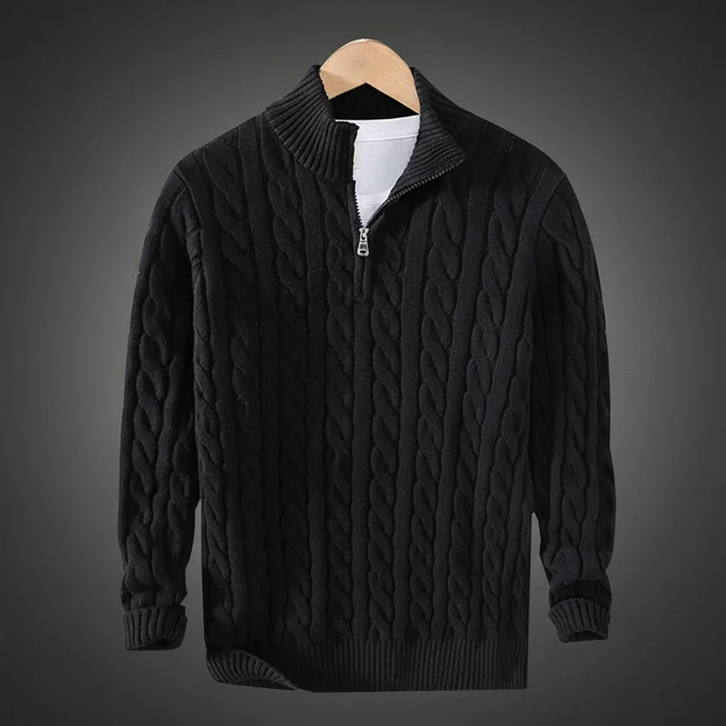 Men's Cotton Knit Half Zip Sweater | Refined Layering Essential 1