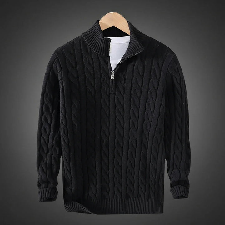 Men's Cotton Knit Half Zip Sweater | Refined Layering Essential 1