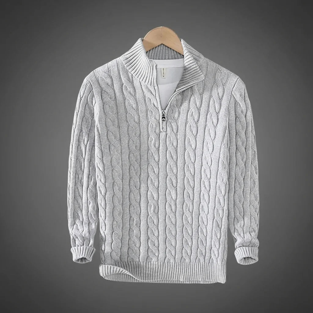 Men's Cotton Knit Half Zip Sweater | Refined Layering Essential 2
