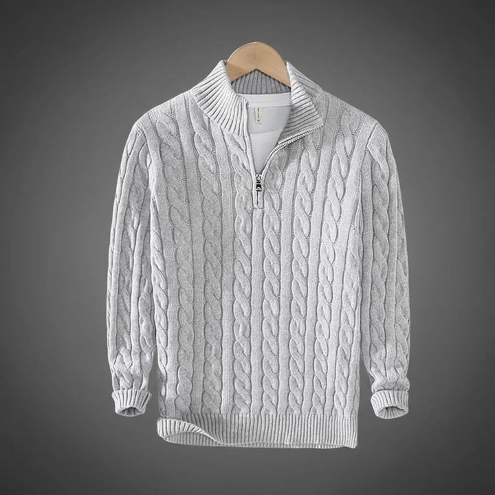 Men's Cotton Knit Half Zip Sweater | Refined Layering Essential 2