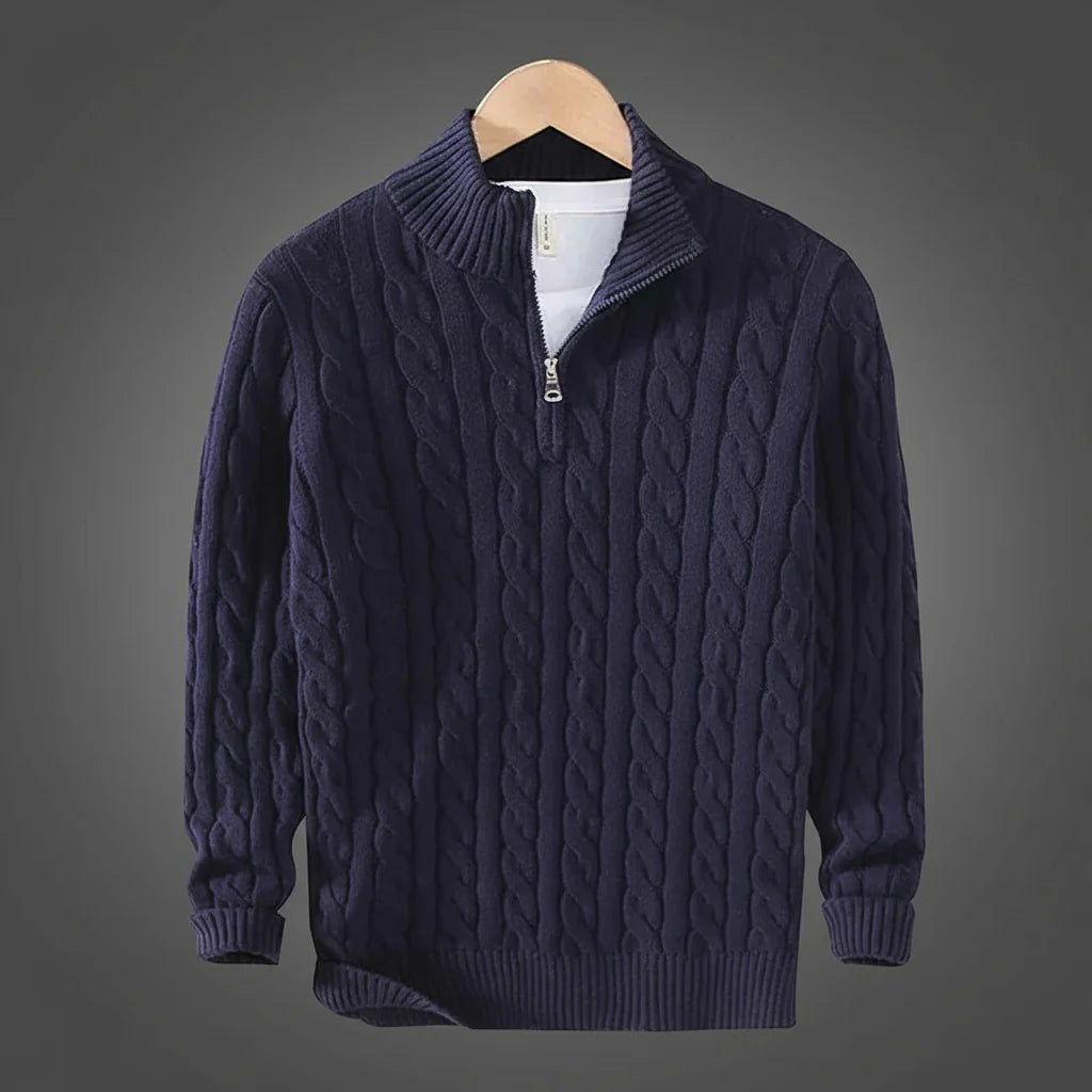 Men's Cotton Knit Half Zip Sweater | Refined Layering Essential 6