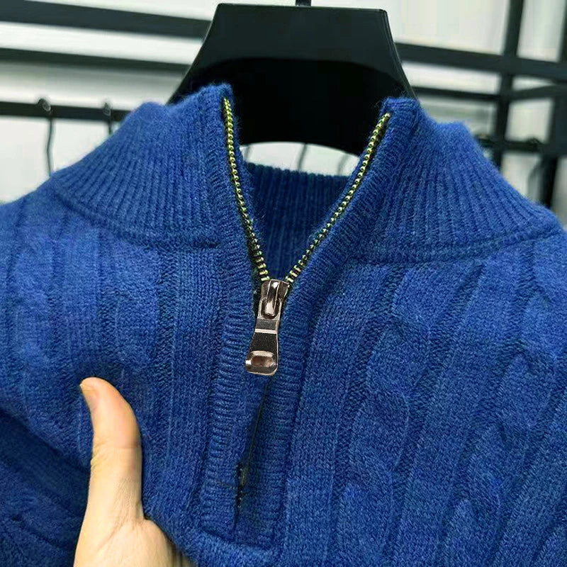 Men's Cotton Knit Half Zip Sweater | Refined Layering Essential 7